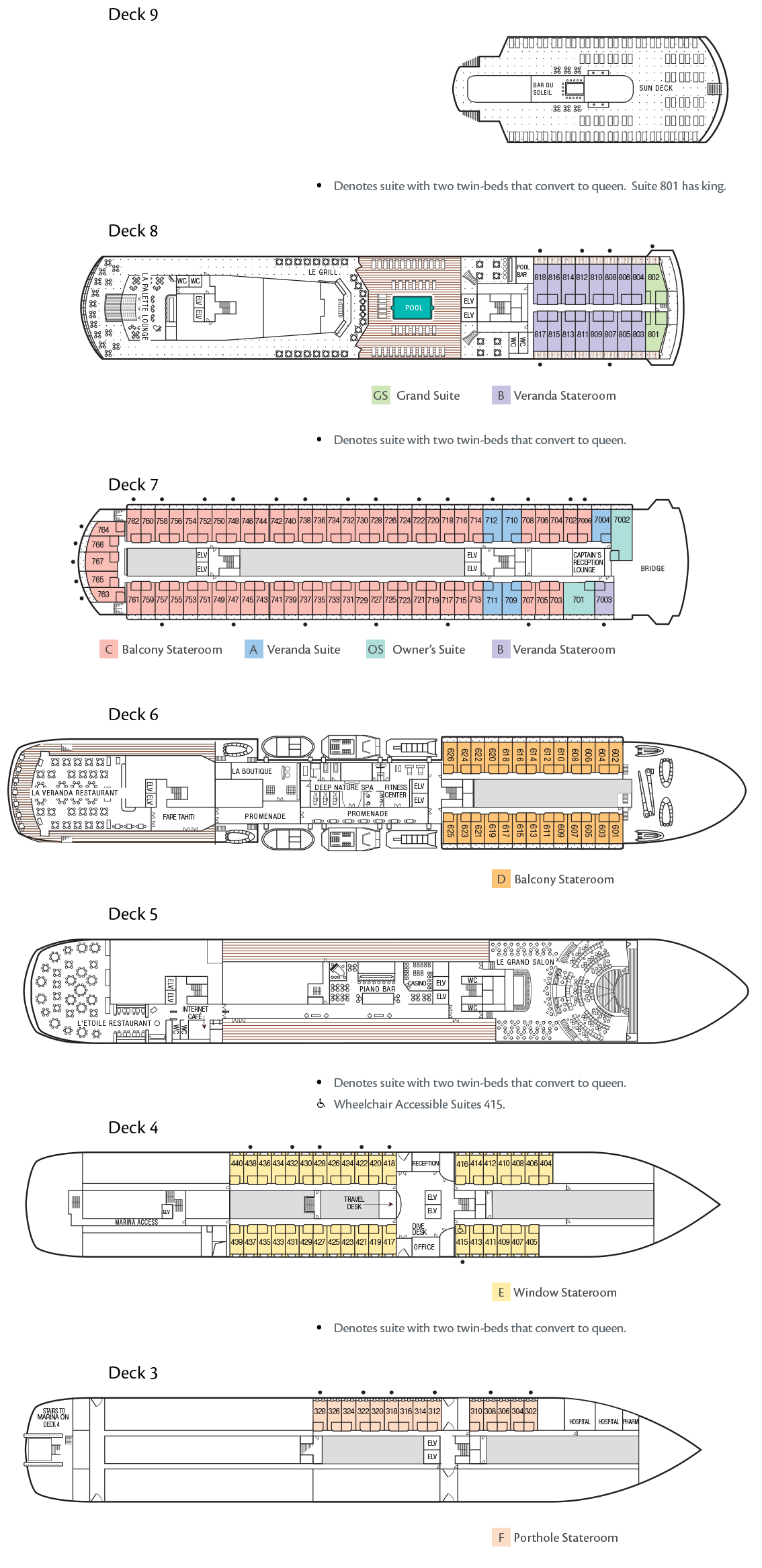 Paul Gauguin Deck Plan